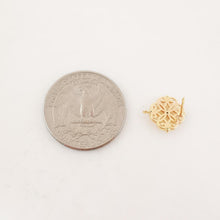 Load image into Gallery viewer, 4PCS  Openwork Flower Ear Post with Loops, S925 Silver Ear Pin Nickel Free, Micro CZ Pave, 12mm, 18K Gold Plated Stud Earring Finding ZX017