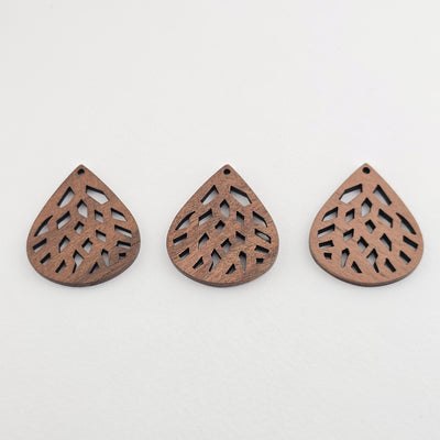 Leaf Shape Geometric Shape Wood Charms, Wooden Pendant, Reclaimed Walnut Wood, Geometric Statement Wood Earrings Diy Ideas JT1021