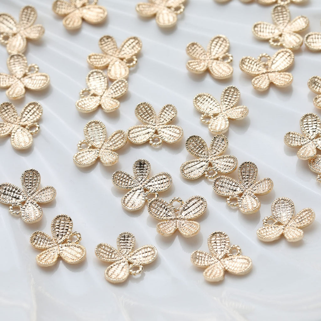 Gold Butterfly Charm, Dainty Gold Plated Butterfly Pendant, 12.5*10.6mm, Necklace Bracelet Earring Making GT037