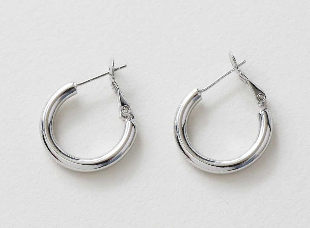 14K Gold Plated Round Hoop Earring, S925 Silver Ear Pin, Huggie Hoops Earring Parts, Spring Ear Hoops, 20mm, 24mm, hoop earrings G0017-D0315