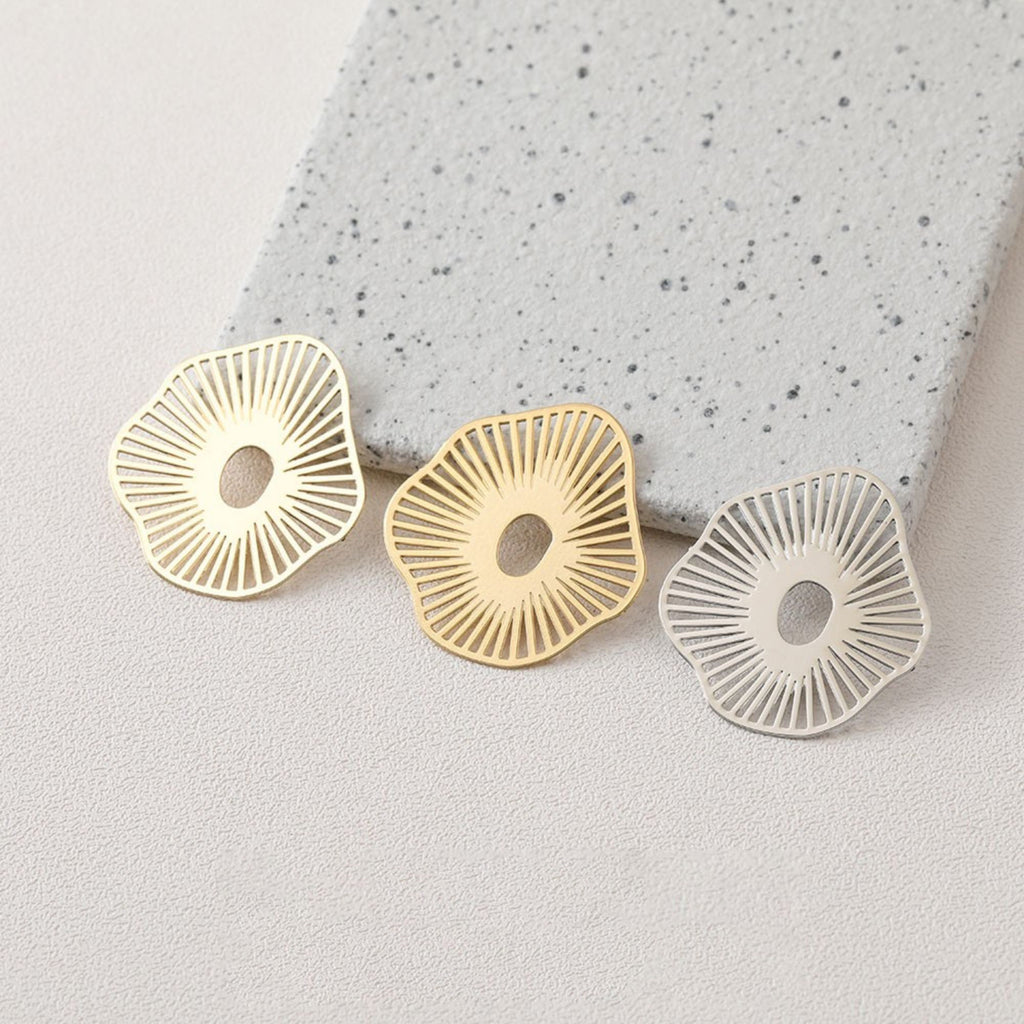 Colgante calado irregular, chapado en oro de 14 quilates, oro mate y plata, colgante para collar ZZ099