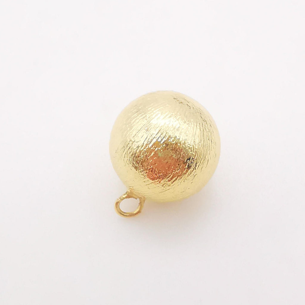 10PCS Gold Ball Charms, 18K Gold Plated Ball Charms, Round Ball Pendant,  Necklace Charms, Jewelry Findings S333