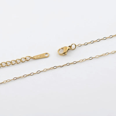 14K Finished Necklace Chain, Oval Cable Necklace, 316L Stainless Steel, Oval Chain, Ready to Wear, 42+5cm/18.5 inch, JR002