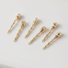 Load image into Gallery viewer, Drop Shaped Textured Pendant, Charm, 14K Gold/Silver Plated, Jewelry Making Findings ZZ021