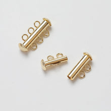 تحميل الصورة إلى عارض المعرض، مشبك عقد ذهبي متشابك، مطلي بالذهب عيار 14 قيراطًا، مشبك عقد متعدد الطبقات، مشبك صنع أساور القلائد مع حلقات، قطع مجوهرات GZ356