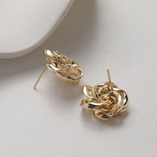 Load image into Gallery viewer, Flower Earring Post, 14K Gold/Silver, S925 Silver Pin Nickel Free Earrings, Flora Ear Stud with Loop GZ760