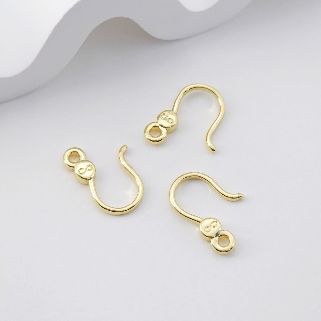 Fish Hooks, 18K Gold Plated Ear Wires, Gold Earring Earring Hooks, Ear Wires for Jewelry Making D0207