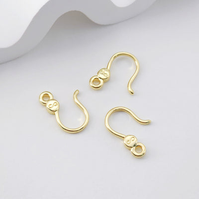 Fish Hooks, 18K Gold Plated Ear Wires, Gold Earring Earring Hooks, Ear Wires for Jewelry Making D0207