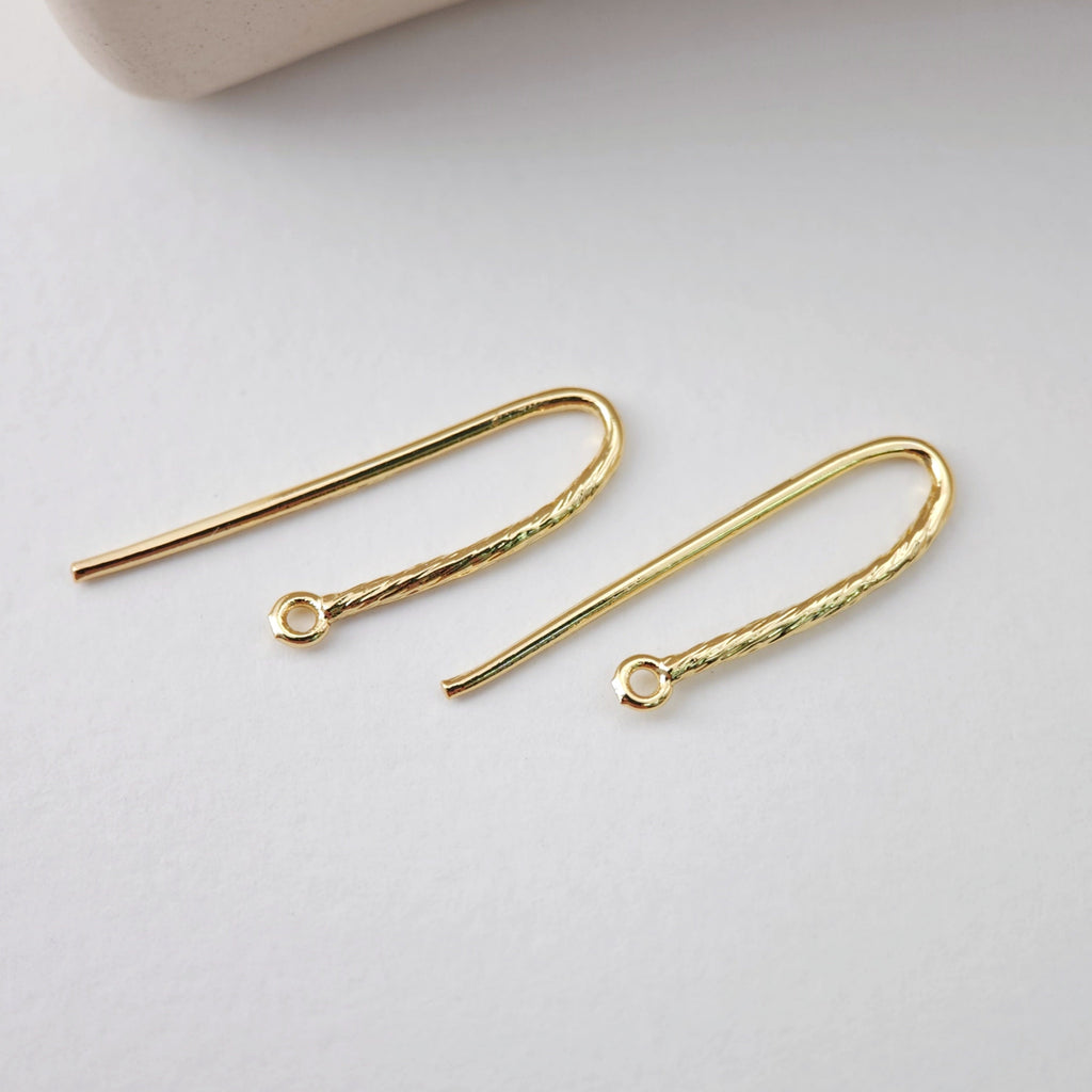 Fish Hooks, 18K Gold Plated Ear Wires, Gold Earring Earring Hooks, Ear Wires for Jewelry Making D0188