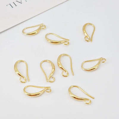 20PCS- Fish Hooks, 18K Gold Plated Ear Wires, Gold Earring Earring Hooks, Ear Wires for Jewelry Making D0012