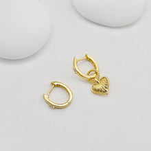 Load image into Gallery viewer, Gold Ear Hoops Pave CZ, Oval Hoops, 15.5mm, 18K Gold Plated Leverback Earrings, Huggie Hoops Earring D0556