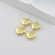 Load image into Gallery viewer, Shiny Heart Charms, 18K Gold Plated Love Pendant, Necklace Making Pendants, Jewelry Findings S1097