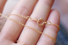 Load image into Gallery viewer, 16/18 inch-14K Gold Filled Finished Chain- 1.25mm Flat Cable Chain with Spring Clasp, Ready for Wear, Finished Oval Chains, B003