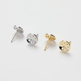 10pcs 18K Gold Round Post With Loops, Round Stud Earring Nickel Free, 8mm, Hypoallergenic Earring Findings GZ117