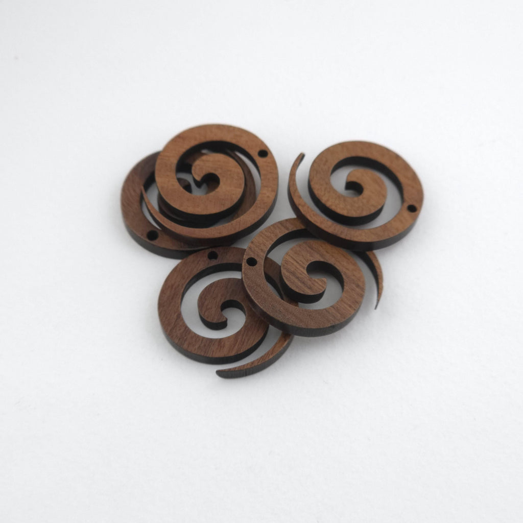 Round Geometric Shape Wood Charms, Wooden Pendant, Reclaimed Walnut Wood, Geometric Statement Wood Earrings Diy Ideas JT1014