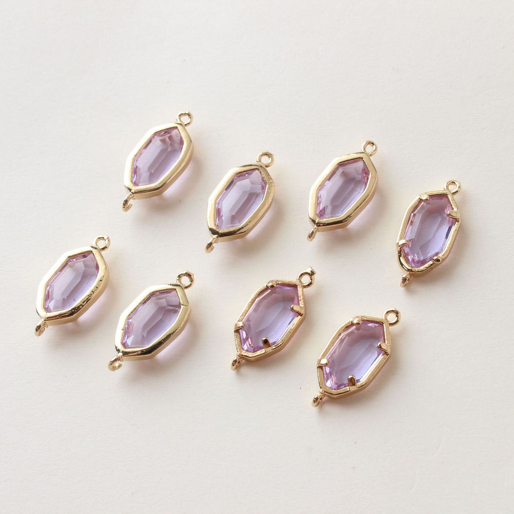 Danity Oval Connector with 2 loops, 14K Gold Plated, Crystal Connectors, 12x15mm Jewelry Findings ZZ025