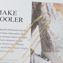 Load image into Gallery viewer, Gold Chain Tassel Pendant, Rhinestone Chain Charm, Cubic Zirconia, 18K Gold Plated Earring Chain Pendant, Earring Findings ZX087