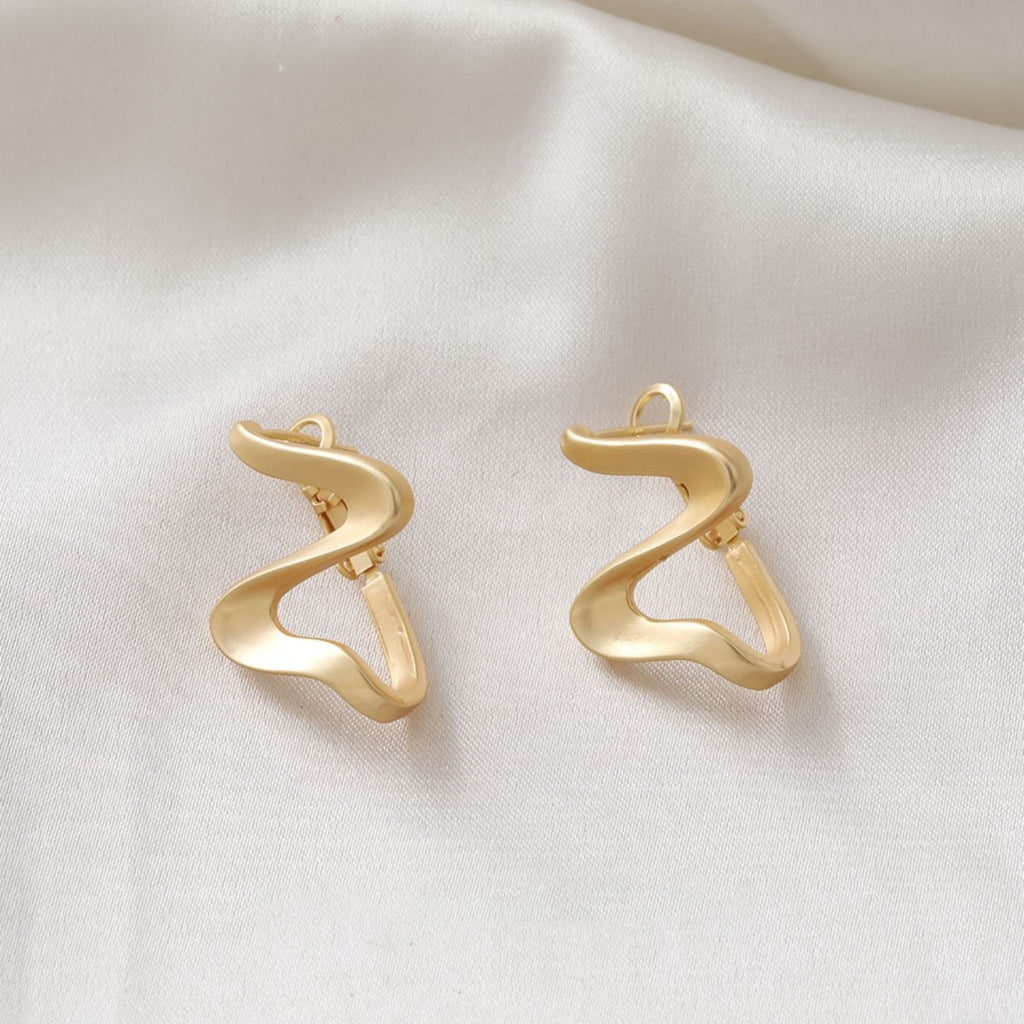 14K Gold Plated Irregular Hoop Earring, Silver, Matte Gold, Earring Parts, S925 Silver Pin, Hoop earring for Jewelry Making BB103