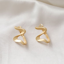 Load image into Gallery viewer, 14K Gold Plated Irregular Hoop Earring, Silver, Matte Gold, Earring Parts, S925 Silver Pin, Hoop earring for Jewelry Making BB103