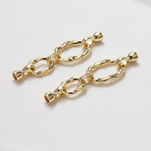 Load image into Gallery viewer, Link Chain Connector, Oval Link Connector, Pave CZ, 14K Gold/Silver Plated, Neckalce Bracelet Making Pendant, Jewelry Supply Finding GZ266