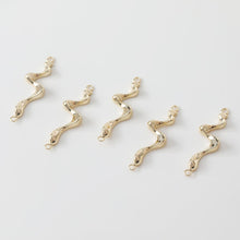 Load image into Gallery viewer, 10pcs Danity Wave Connector with loops,  14K Gold Plated Earring Making Findings, Jewelry Findings JG043