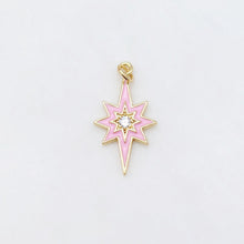 Load image into Gallery viewer, Multicolor Enamel Star Charm, 18K Gold Plated Star Pendant, 21mm, Necklace Bracelet Making Pendant S20495