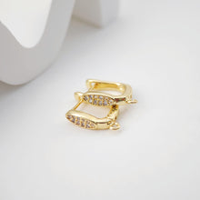 Load image into Gallery viewer, 18K Gold Plated U Shape Hoop Earring, Huggie Hoops Earring Parts, Lever Back, 16.2*11.2mm, Hoop earring for Jewelry Making D0220