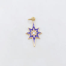 Load image into Gallery viewer, Multicolor Enamel Star Charm, 18K Gold Plated Star Pendant, 21mm, Necklace Bracelet Making Pendant S20495