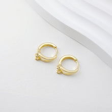 Load image into Gallery viewer, Two Loop Earring Hoop, Gold Plated Huggie Hoop Earring with Loop, Huggie Hoops DIY Earring  Findings,Handmade Earring Supplies D0099