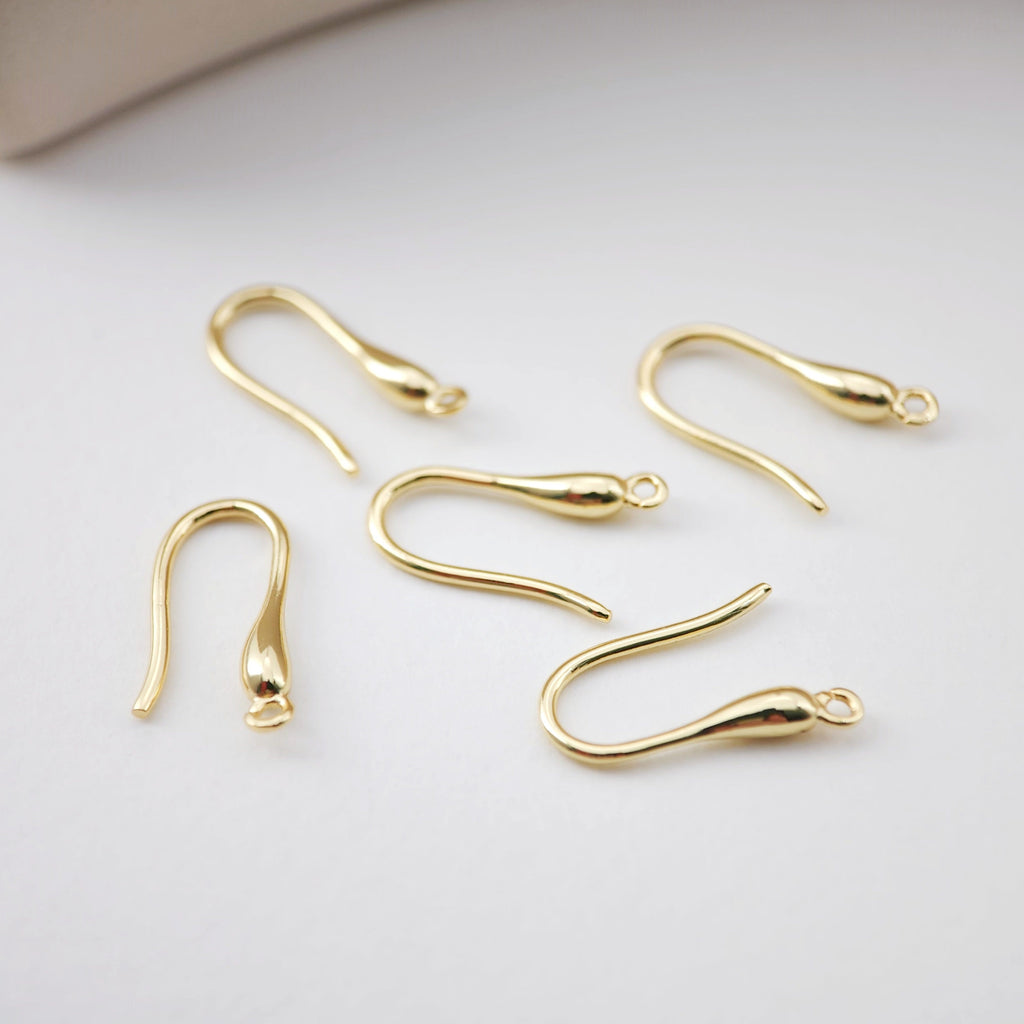 Fish Hooks, 18K Gold Plated Ear Wires, Gold Earring Earring Hooks, Ear Wires for Jewelry Making D0187