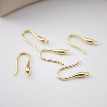 Load image into Gallery viewer, Fish Hooks, 18K Gold Plated Ear Wires, Gold Earring Earring Hooks, Ear Wires for Jewelry Making D0187