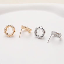 تحميل الصورة إلى عارض المعرض، قرط دائري مجوف غير منتظم، ذهب/فضة عيار 14 قيراط، أقراط فضة S925 خالية من النيكل، قرط دائري مع حلقة JG075