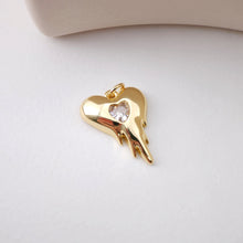Load image into Gallery viewer, Heart Pendant, Cubic Pave Charm, 18K Gold Plated, Love Pendant, Necklace Making Pendants, Jewelry Findings S1215