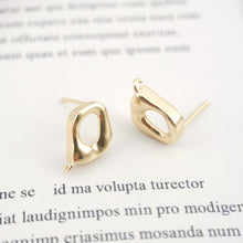 Load image into Gallery viewer, 4pcs Irregular Ear Post With Loop, S925 Silver Ear Pin Nickel Free Earrings, Geometric Ear Stud, Hypoallergenic Earring Findings ZX036
