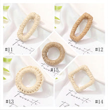 Load image into Gallery viewer, Rattan Weaving Earring Findings, Boho earring making, Hawaii Vacation Style Cute Earrings for girl ,Handmade Earring Finding BS004