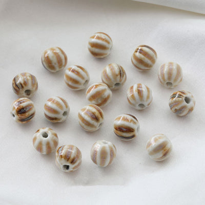 5pcs Pumpkin Spacer Beads, Ceramic Pumpkin Pendant, Ceramic Beads for Jewelry Making, DIY Beads Finding GZ432