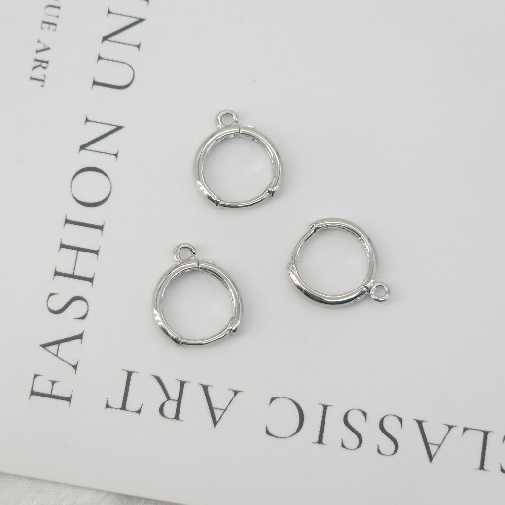 Gold/Silver Round Ear Hoops, 13x16mm, 18K Gold Plated Leverback Earrings, Huggie Hoops Earring ZX161