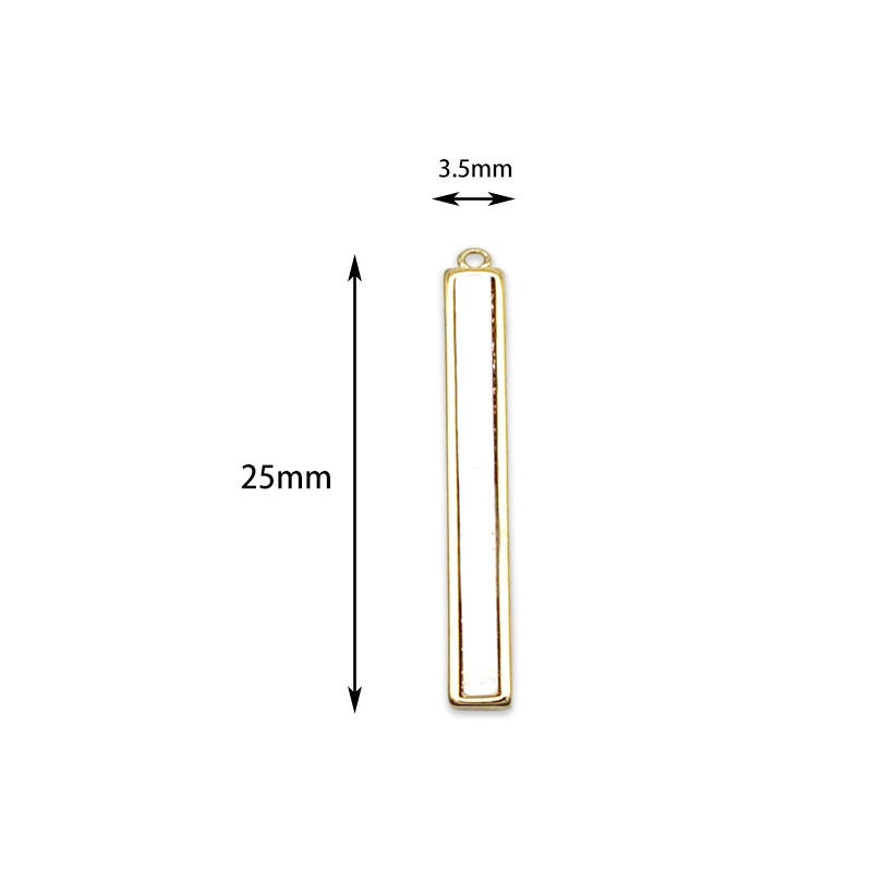 قلادة صدفية مستطيلة الشكل، مطلية بالذهب عيار 14 قيراطًا، حلية من عرق اللؤلؤ، صناعة القلائد، مكونات صناعة المجوهرات CF001