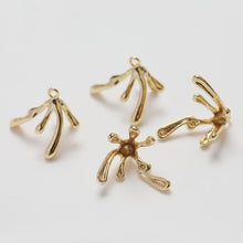 Load image into Gallery viewer, Drop Peg Bail Caps, 14K Gold Plated, Half Drilled Bead Caps, Pearl Bead Caps, Jewelry Making GZ364