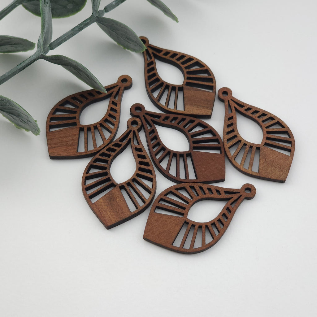 Teardrop Wood Charms, Drop Wooden Pendant, Reclaimed Walnut Wood, Geometric Statement Wood Earrings Diy Ideas JT982