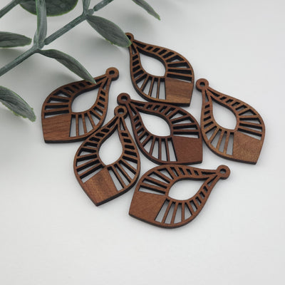 Teardrop Wood Charms, Drop Wooden Pendant, Reclaimed Walnut Wood, Geometric Statement Wood Earrings Diy Ideas JT982