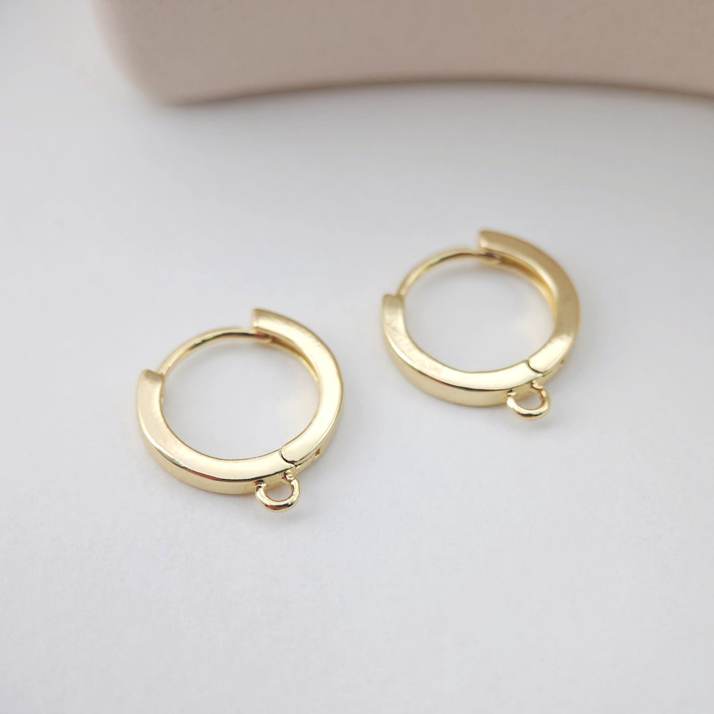 4PCS Huggie Hoops Earring Hoop, 18K Gold Plated Leverback Ear Hoops, Gold Earring Making Findings for Jewelry Making D0148