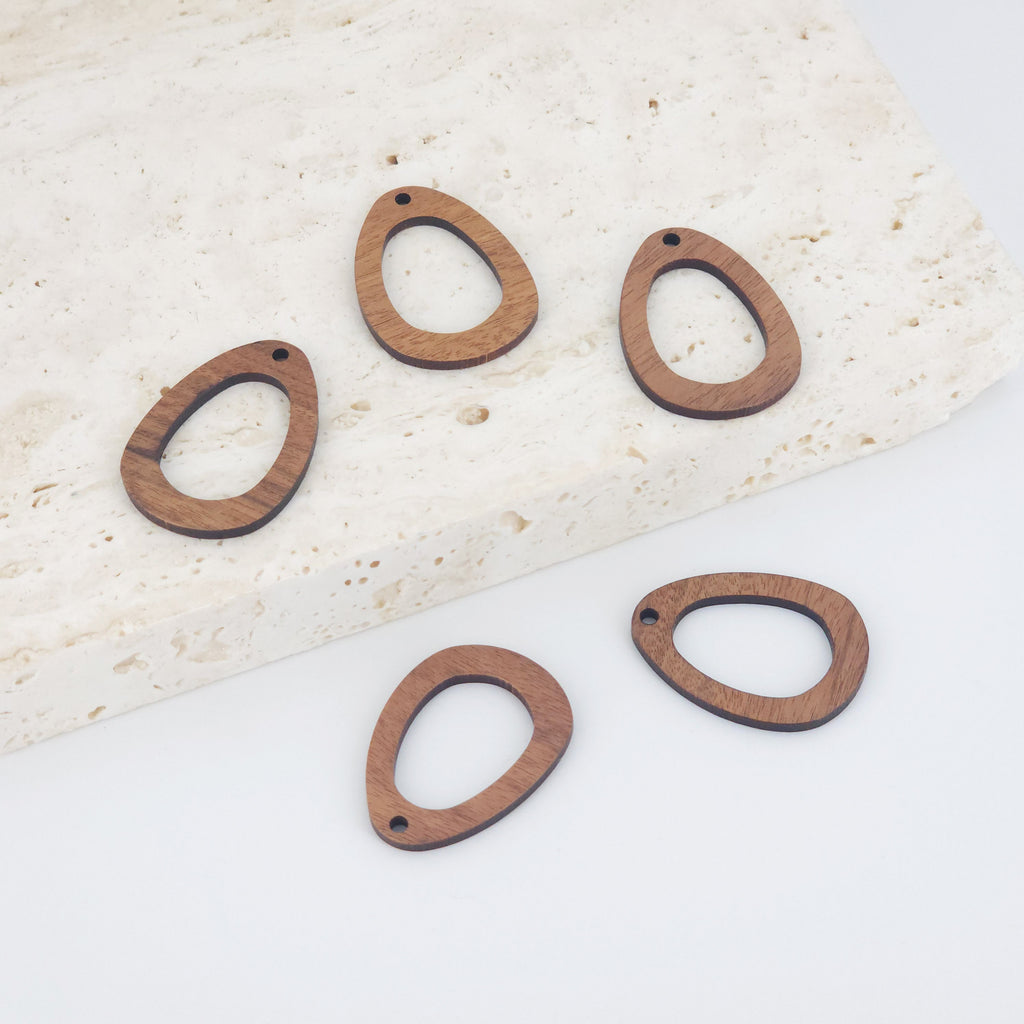 2PCS Geometric Statement Wood Charms, Wooden Pendant, Reclaimed Walnut Wood,Wood Earrings Diy  Ideas JT944