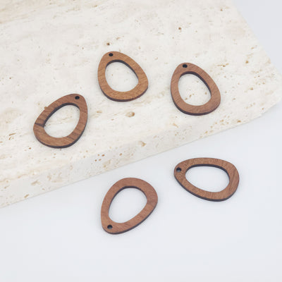 2PCS Geometric Statement Wood Charms, Wooden Pendant, Reclaimed Walnut Wood,Wood Earrings Diy  Ideas JT944