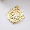 Cross Charm, Coin Pendant, Rectangle Connector, 18K Gold Plated CZ Pave Religions Pendant, Necklace Making Charm, Jewelry Findings S1168