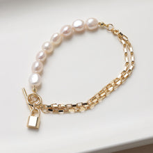 Load image into Gallery viewer, Unfinished Box Chain With Lock OT Clasp, Bracelet Making Chain, 14K Gold, Silver, White, Necklace Making Chian, Jewelry Findings JG038