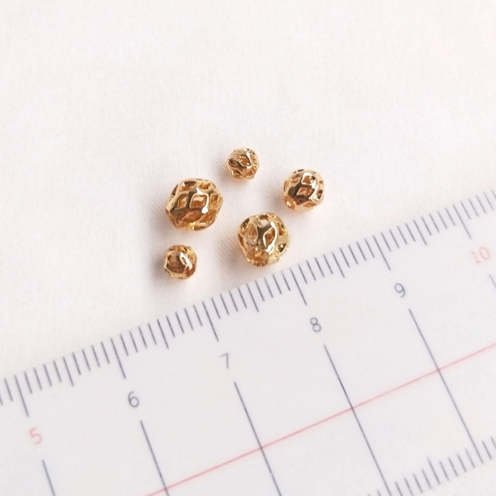 10 cuentas espaciadoras redondas de oro con agujero grande, chapadas en oro de 18 quilates, de 5 mm y 10 mm, ideales para hacer pulseras, collares y bisutería S323-ZX7013