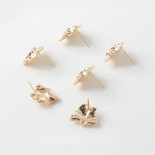 تحميل الصورة إلى عارض المعرض، قرط ذو سطح محدب غير منتظم مع حلقة، أقراط من الذهب عيار 14 قيراطًا وفضة S925 خالية من النيكل، نتائج قرط مضادة للحساسية GE046