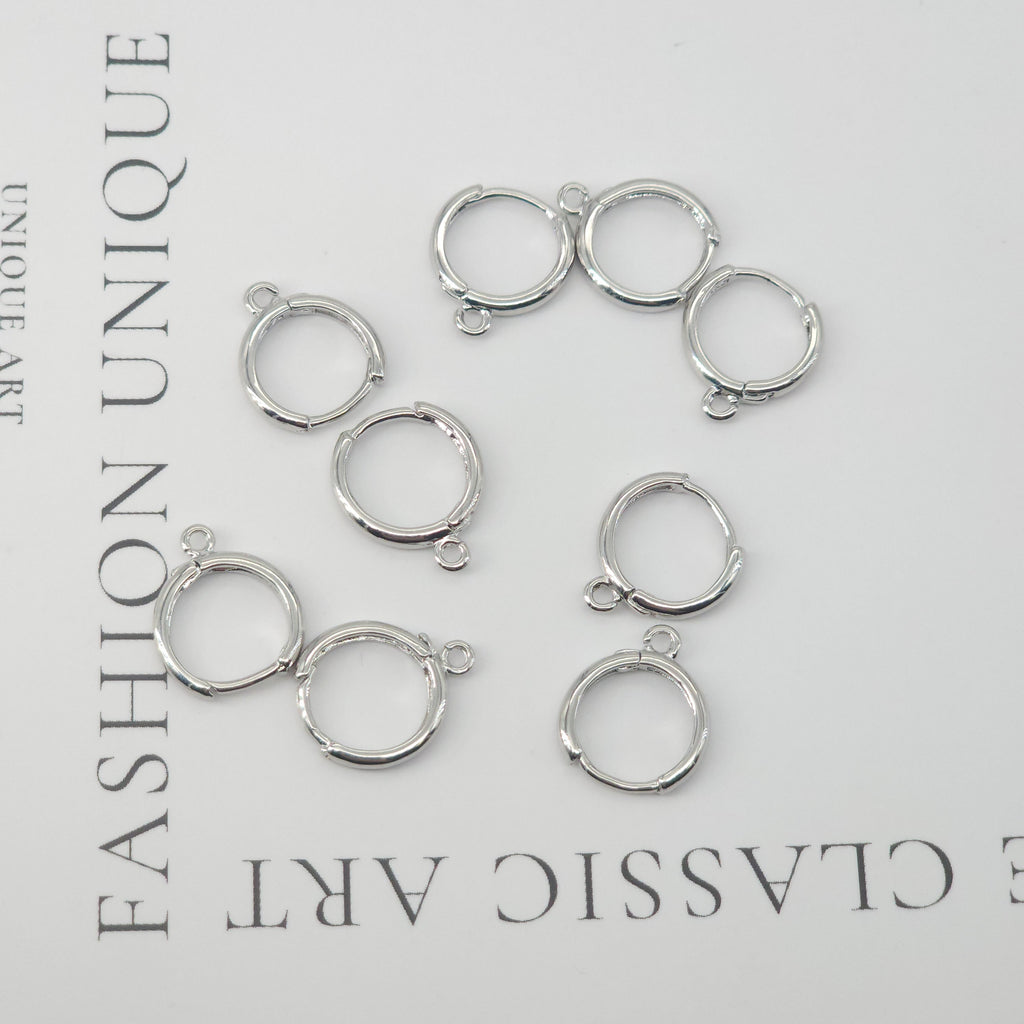 Gold/Silver Round Ear Hoops, 13x16mm, 18K Gold Plated Leverback Earrings, Huggie Hoops Earring ZX161