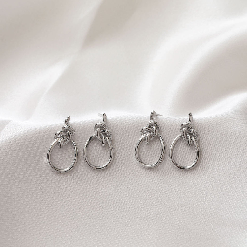 Gold Knot Earring Post, S925 Silver Ear Pin, Nickel Free Earrings, 18K Ear Stud Loop, Tie The Knot Earring Findings BB097-D0387